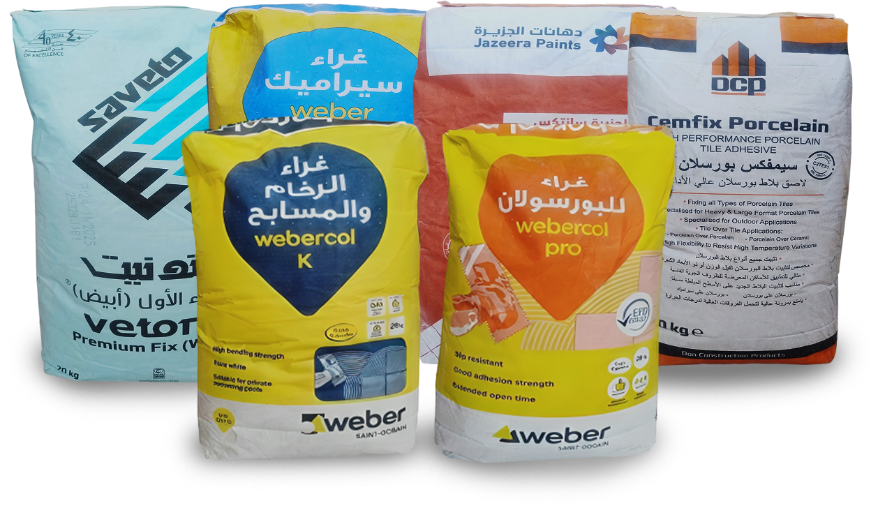 جميع أنواع الغِراء والمواد اللاصقة